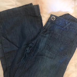 Goldsign dark denim wide leg jeans
